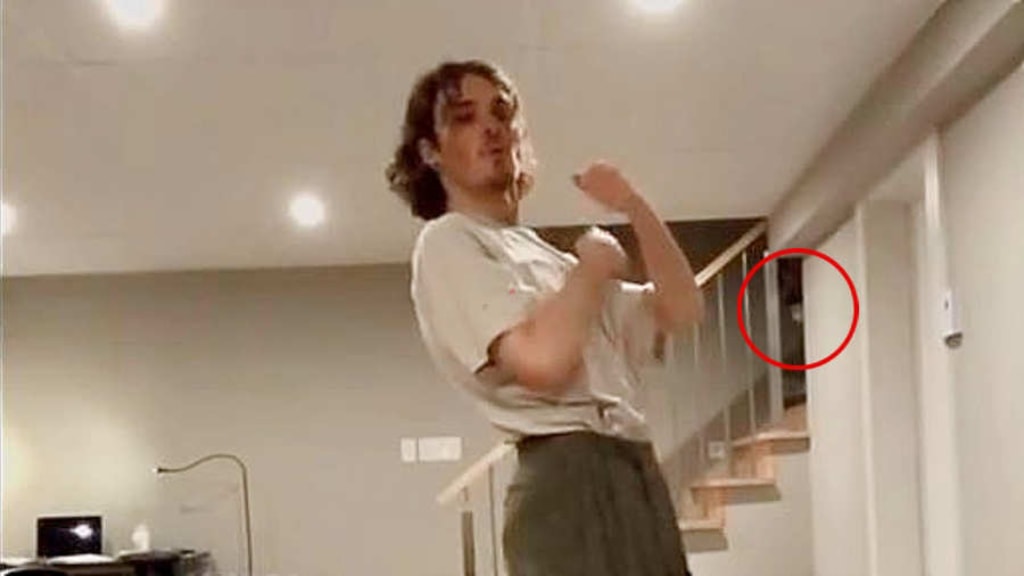 Young man catches ghost while recording TikTok video during the quarantine Young man catches ghost while recording TikTok video during the quarantine