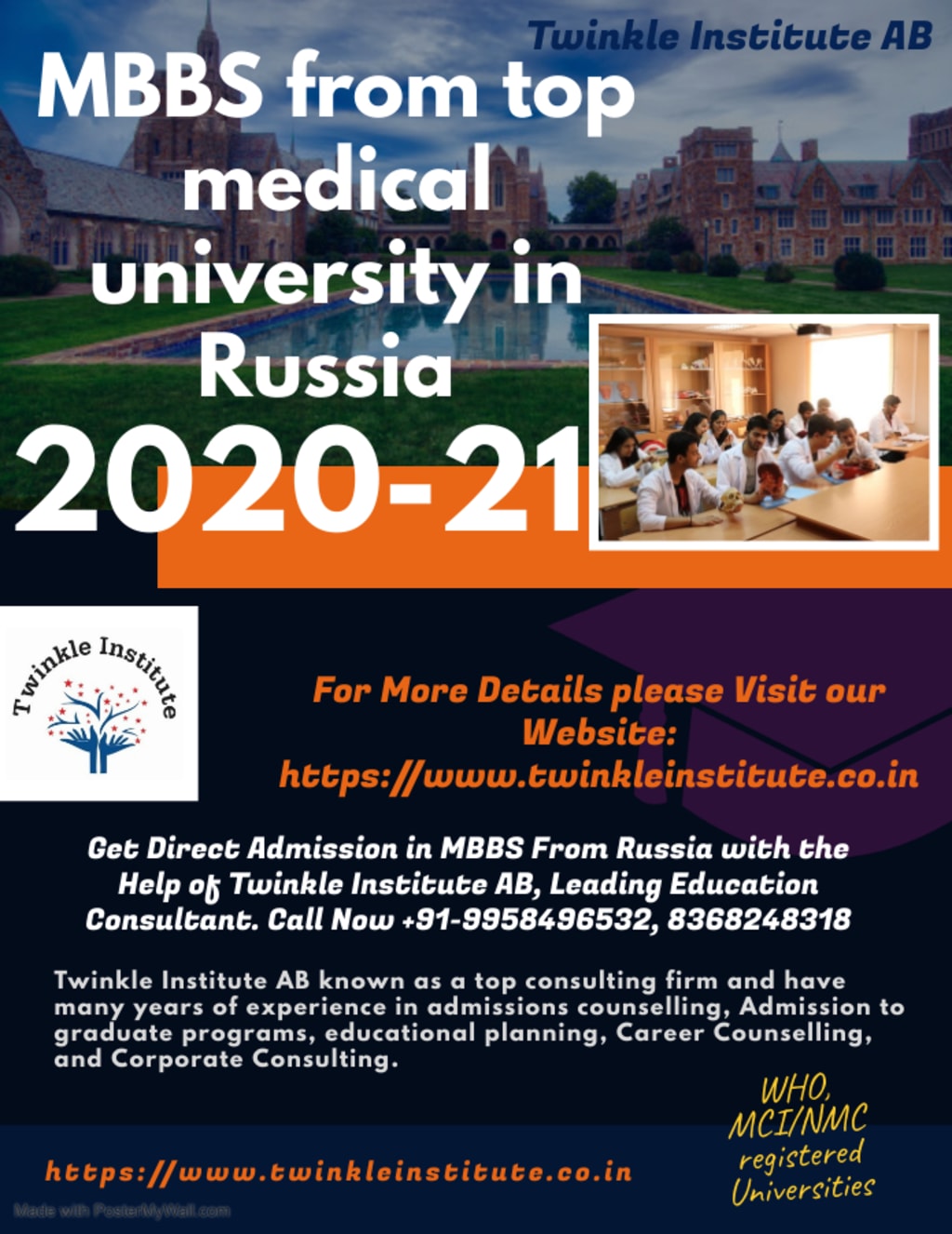 MBBS From Top Medical University in Russia 2020-21 Twinkle InstituteAB
MBBS From Top Medical University in Russia 2020-21 Twinkle InstituteAB