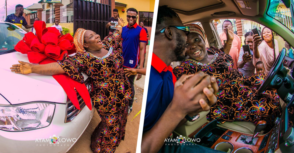 9 Nigerian Celebrities Who Surprised Their Parents With Very Expensive Gifts. 9 Nigerian Celebrities Who Surprised Their Parents With Very Expensive Gifts.