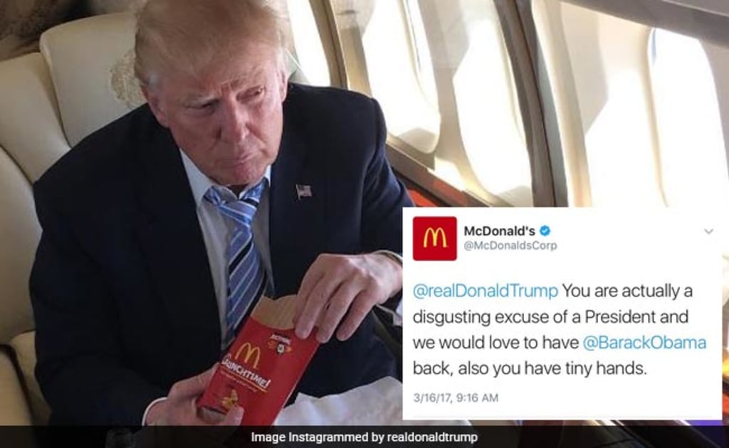 McDonald's Tweets President Trump Is 'Disgusting', Claims Hack Job McDonald's Tweets President Trump Is 'Disgusting', Claims Hack Job