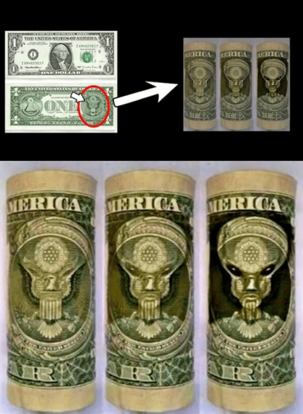 Going Viral: Is a 'Grey Alien Overlord' Depicted on the Dollar Bill? Going Viral: Is a 'Grey Alien Overlord' Depicted on the Dollar Bill?