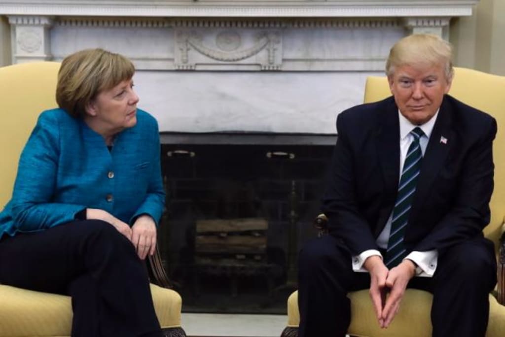President Trump Snubs Chancellor Merkel At Photo Op President Trump Snubs Chancellor Merkel At Photo Op