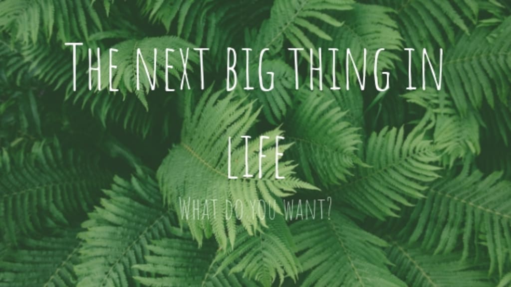 The Next Big Thing in Life: What Do You Want to Do? The Next Big Thing in Life: What Do You Want to Do?