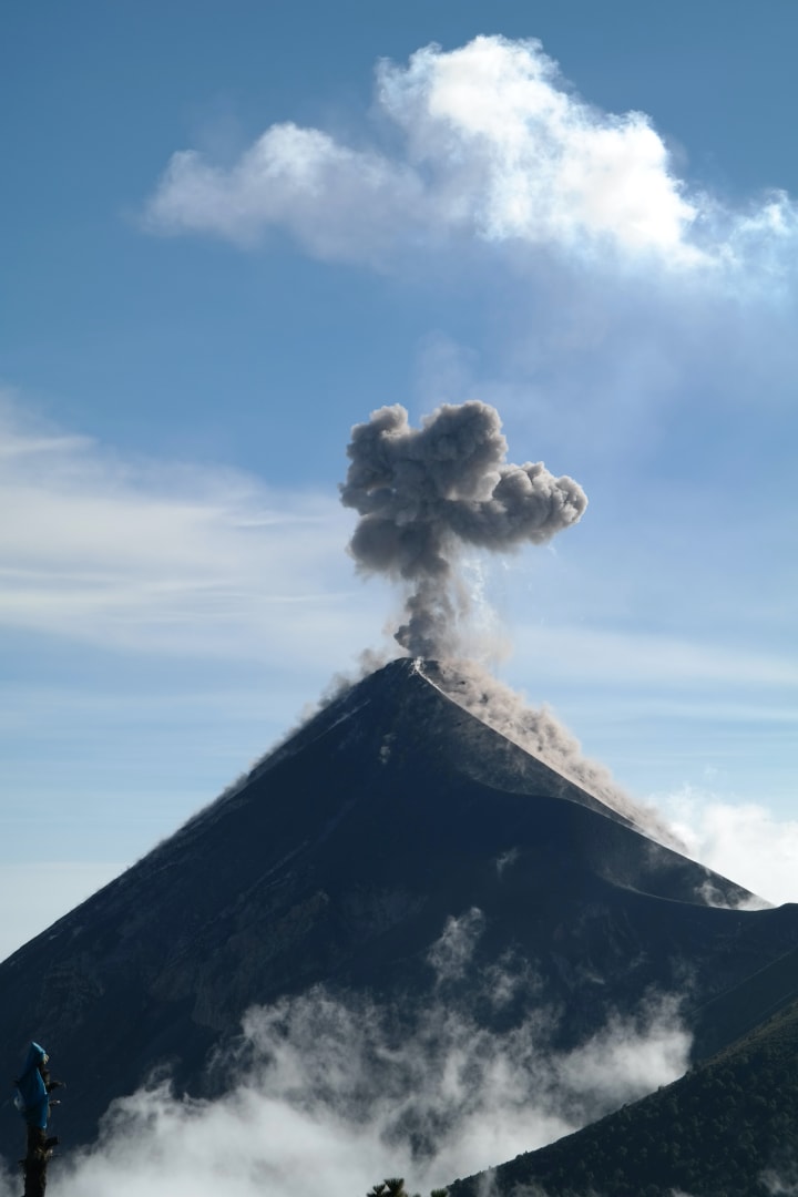 errupting volcano in Guatemala