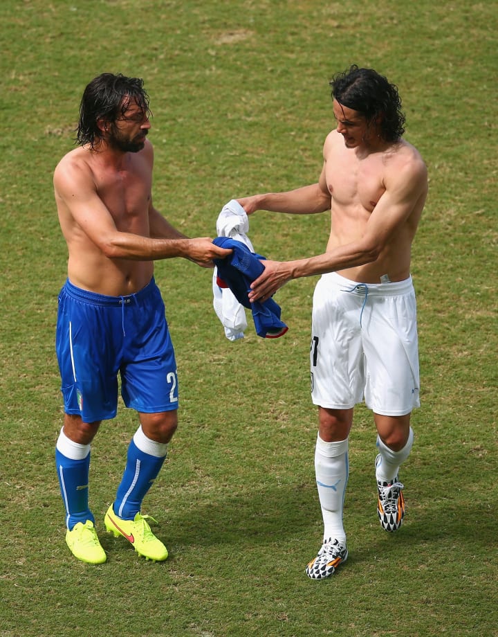 exchanging jerseys in football