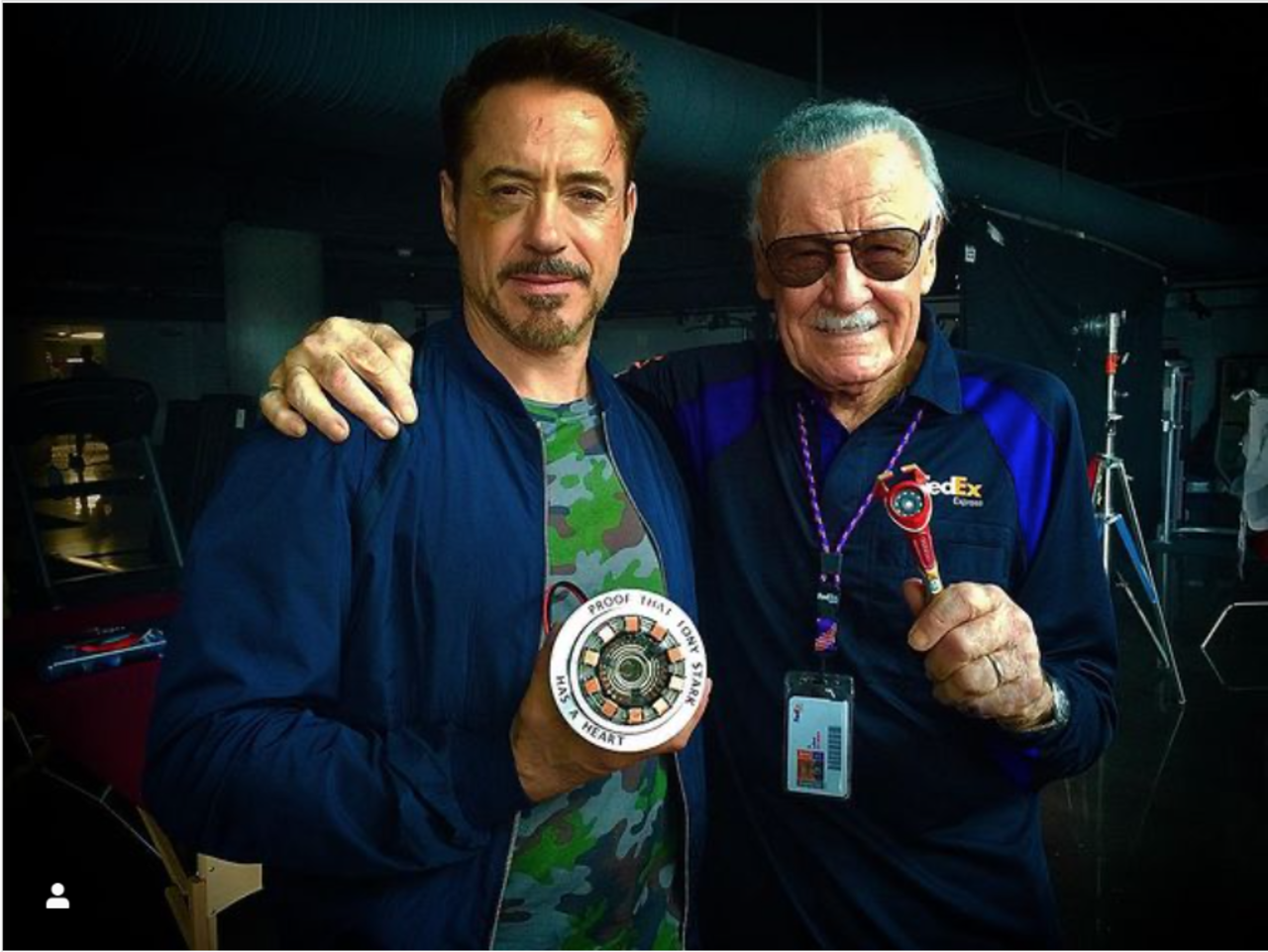 Robert Downey Jr. Shares Heartfelt Image Of Him and Stan Lee On The Set Of  'Captain America: Civil War' | Geeks