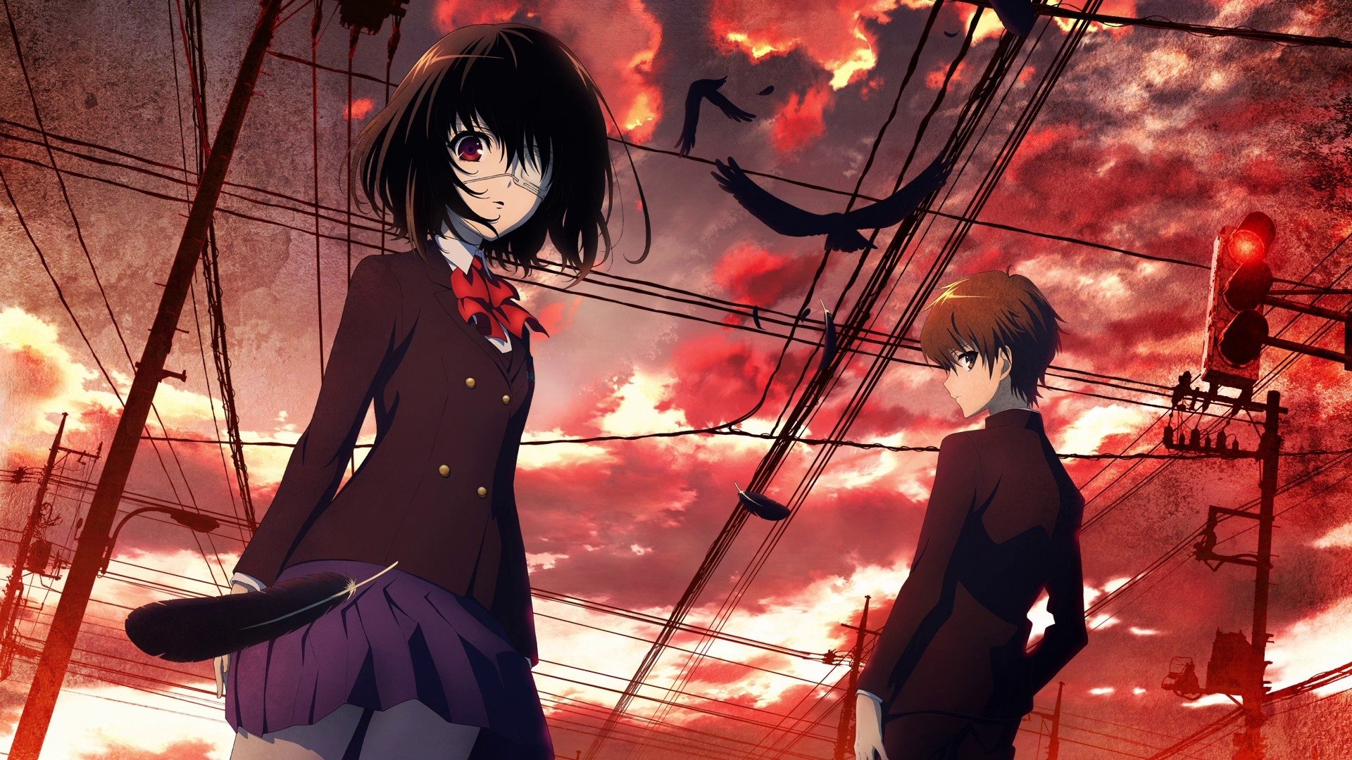 Rainy day, another, anime Mei Misaki, other, HD wallpaper