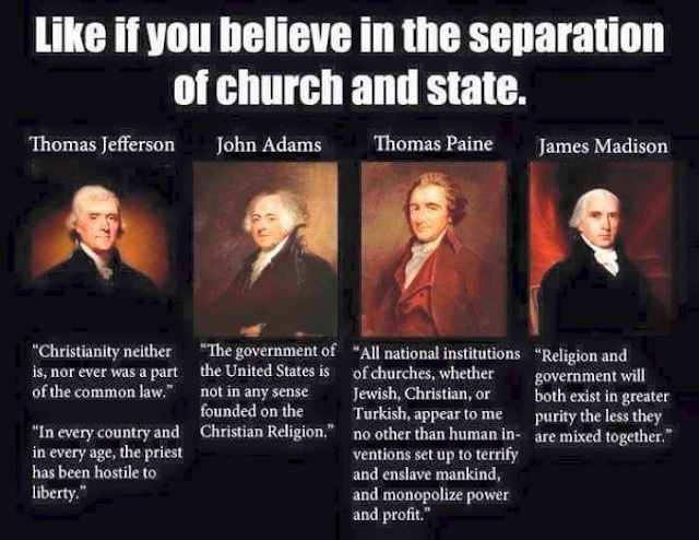 SEPARATION OF RELIGION AND GOVERNMENT: | The Swamp