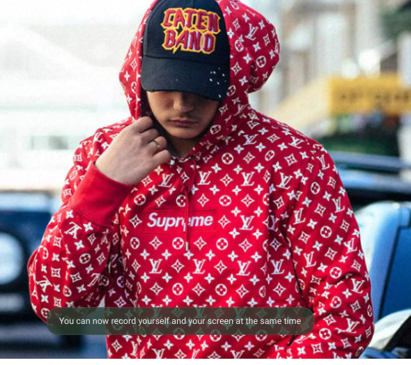 blue supreme lv hoodie