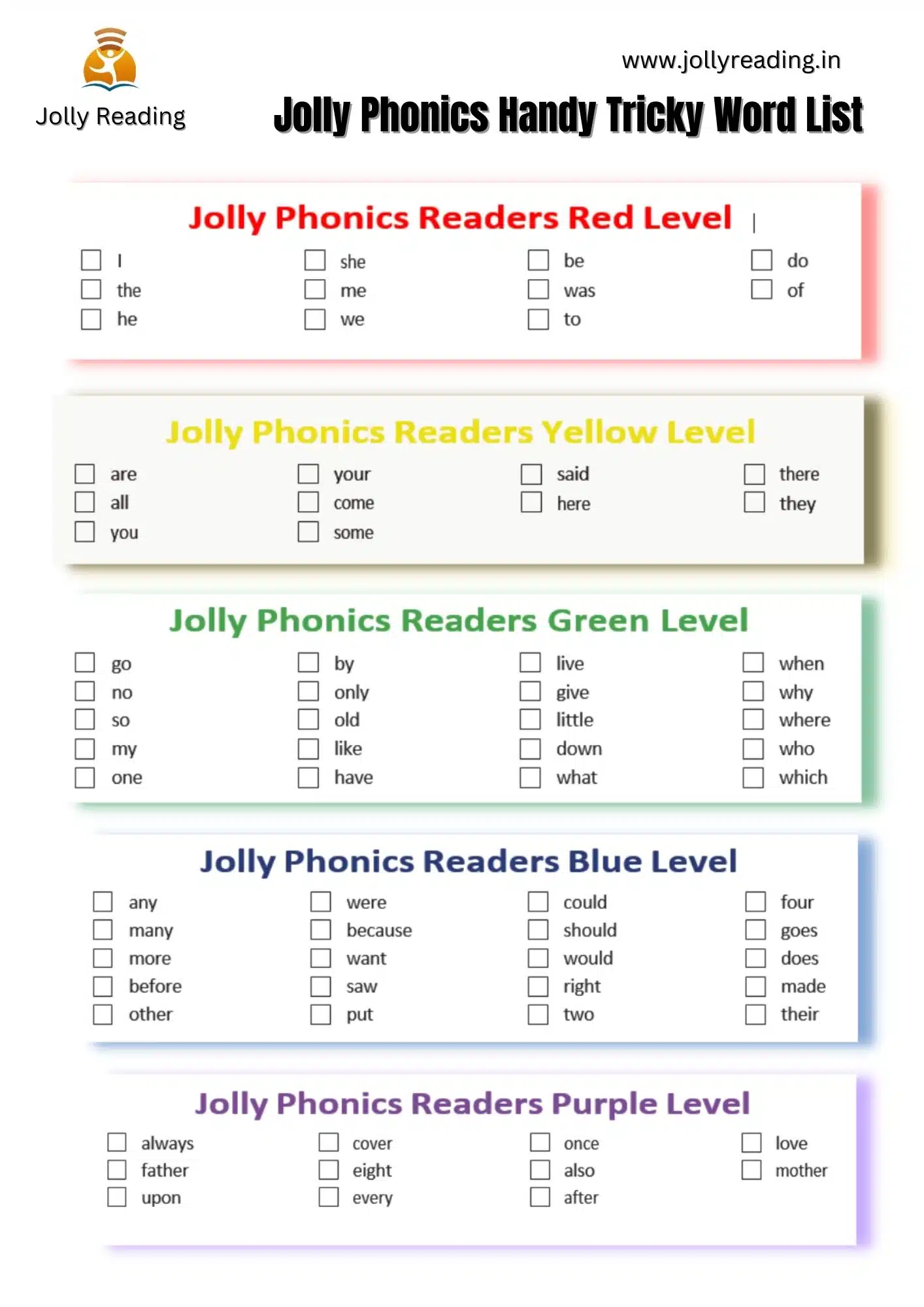 Jolly Phonics 72 Tricky Words and Tips for Teaching | Education