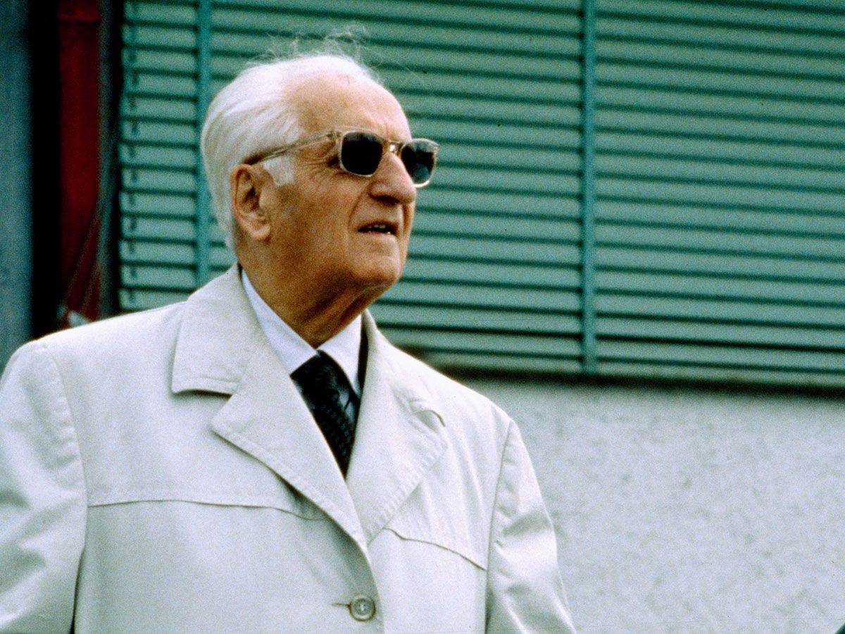 Died August 1988 Born October 1988 Enzo Ferrari, founder of