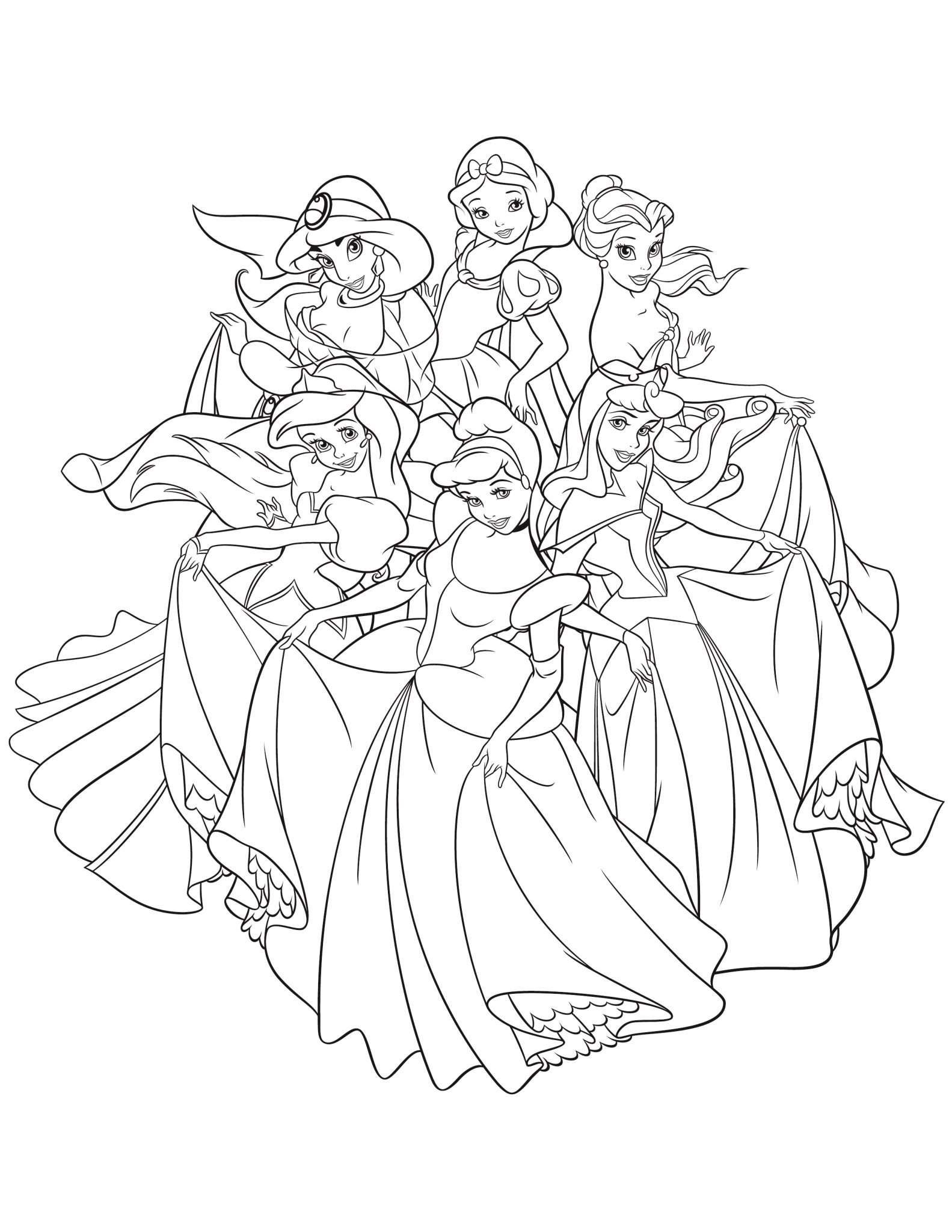 Free Printable Disney Princess Coloring Pages 03 7  Disney princess  coloring pages, Disney princess colors, Princess coloring