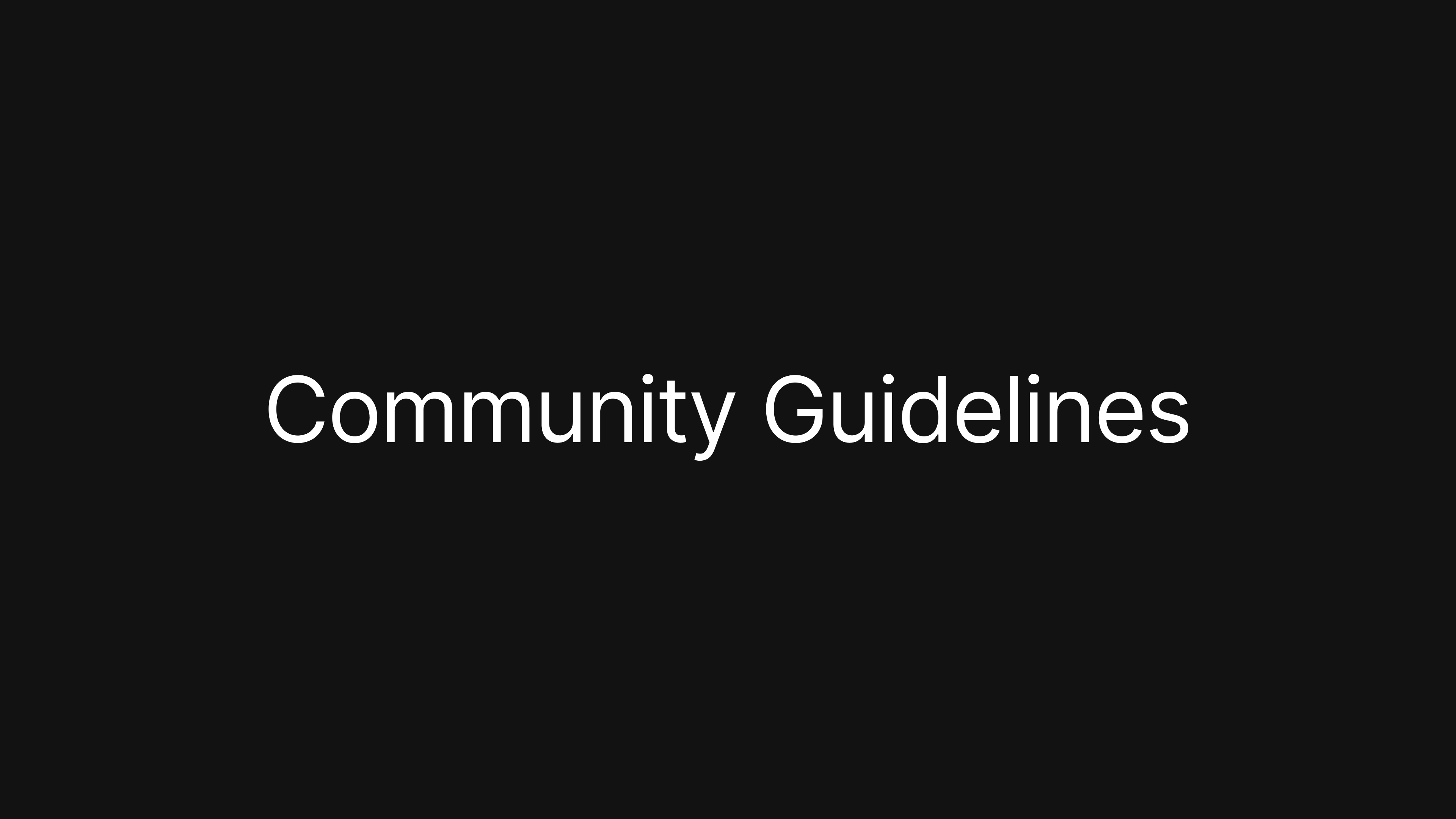 Community Guidelines