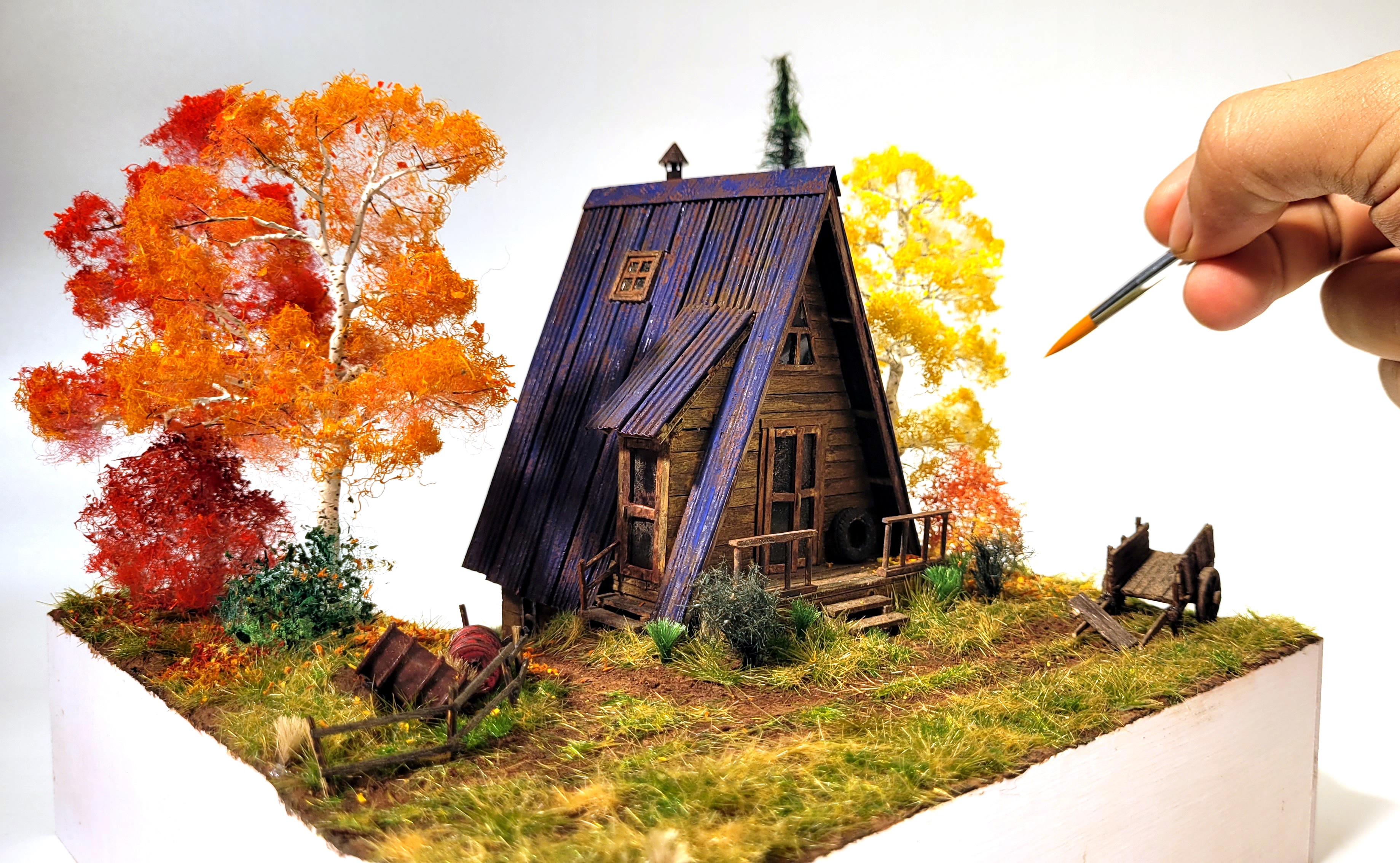 Old Wooden House Diorama - AUTUMN VIBES