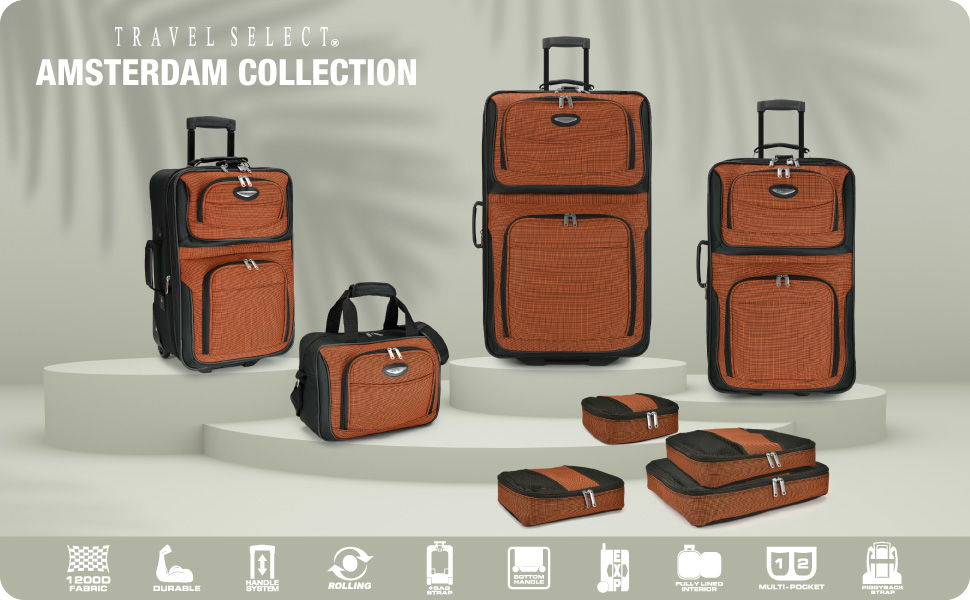 My Review of the Travel Select Amsterdam Expandable Rolling Upright  Luggage, Gray, 4-Piece Set on Amazon | Families