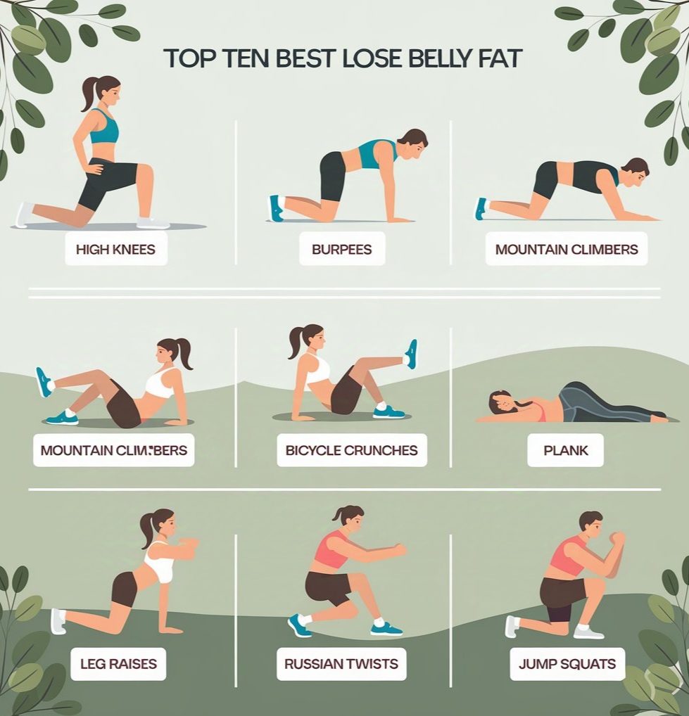 Top 10 Best Exercises to Lose Belly Fat Feast