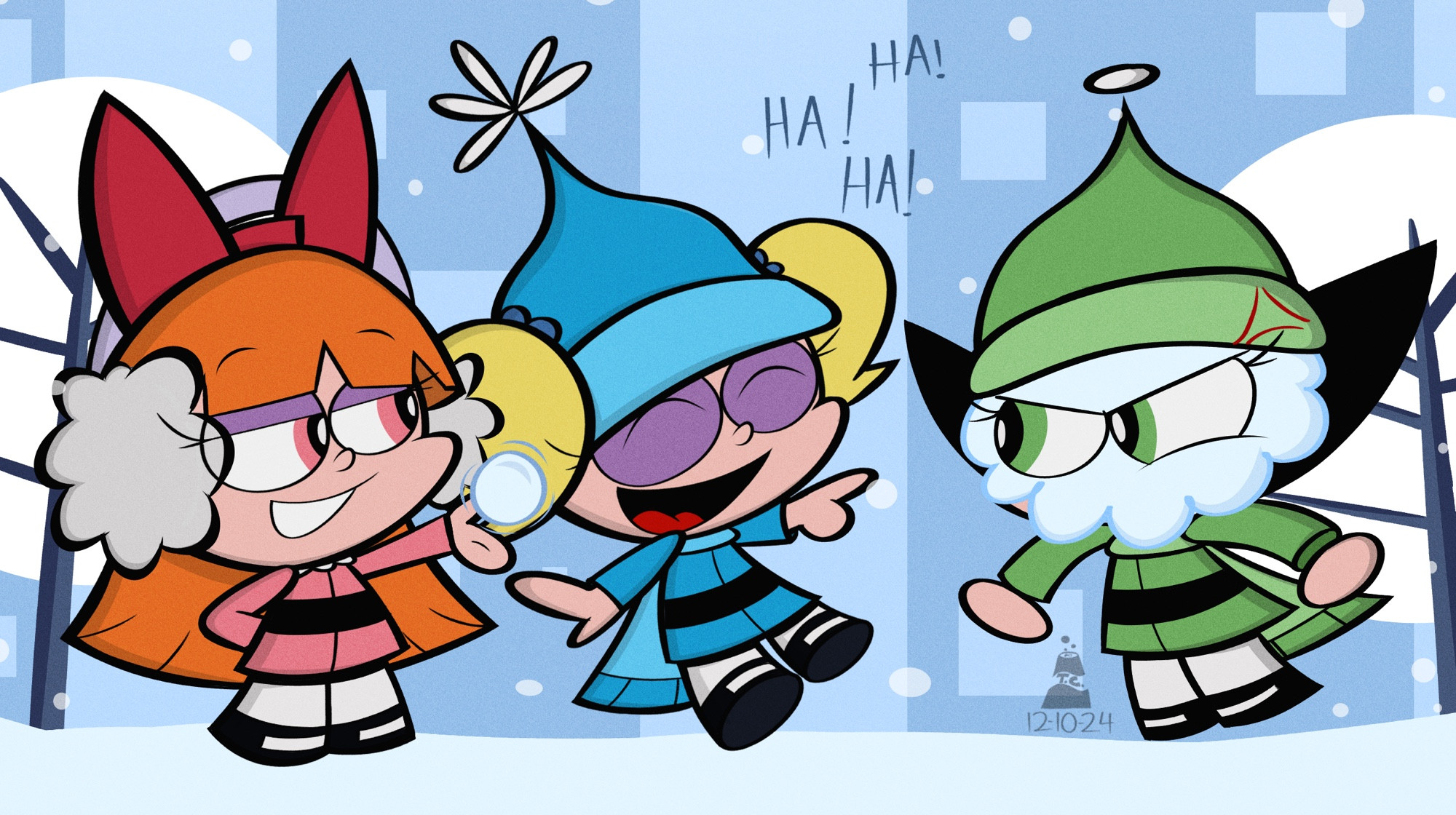 Powerpuff Creation Lab Powerpuff Jenter Blomstrer Og Dexter