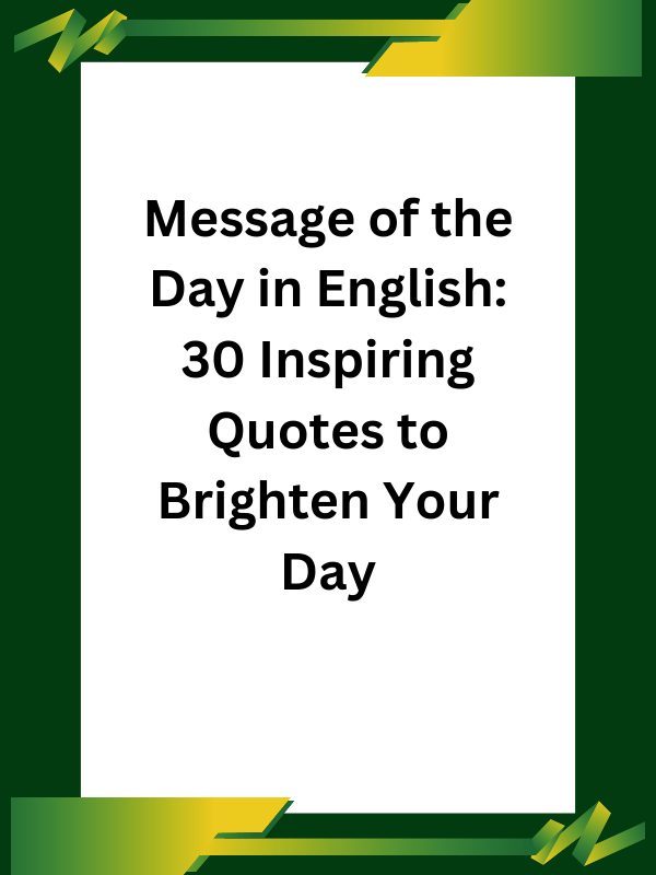 English Message Quotes