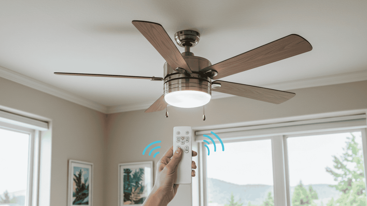 White Flush Mount Ceiling Fan With Light - 48" Low Profile Smart Fan With Remote