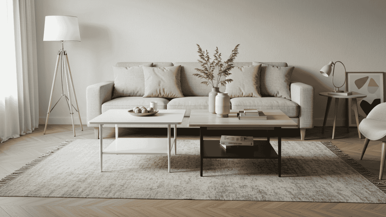 SAYGOER Modern Oval Coffee Table – White, Tool-Free Assembly For Small Spaces, 42.5” W X 22.2” D X 17.1” H - View #9