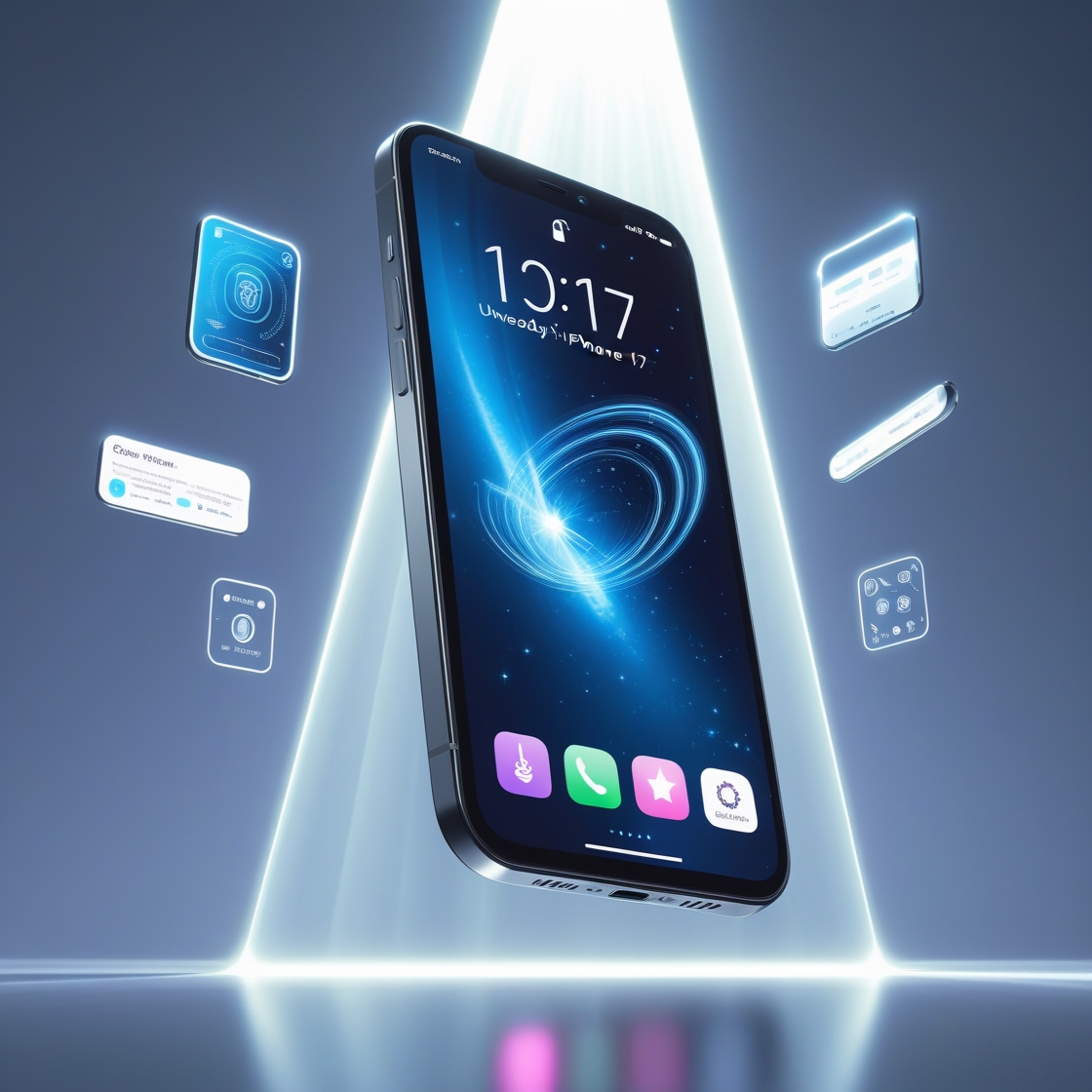 iPhone 17 concept art showing integrated AI, design, and camera