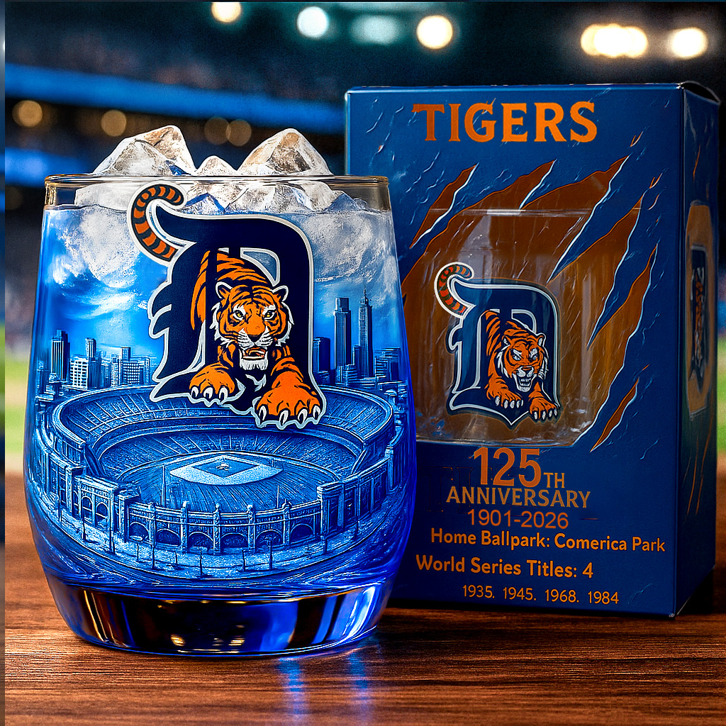 Detroit Tigers 125th Anniversary 1901-2026 Whiskey Glass | Proof