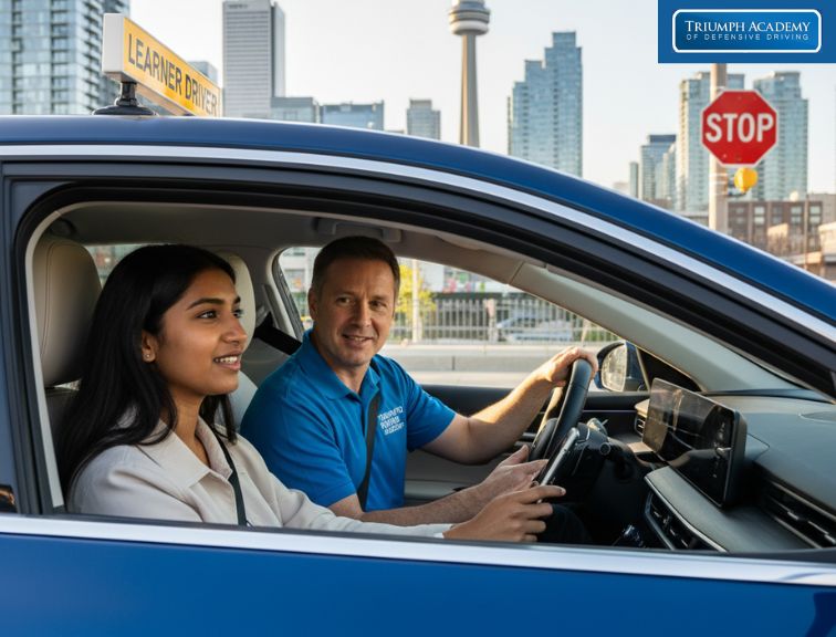 Adult learner receiving private driving lesson in Toronto