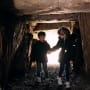La Hougue Bie young children enter dolmen