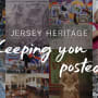 Grid of all Jersey Heritage sites with Keeping you Posted written over the top.