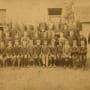 A sepia photograph of a school group