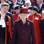 Queen Elizabeth II with dignitaries.
