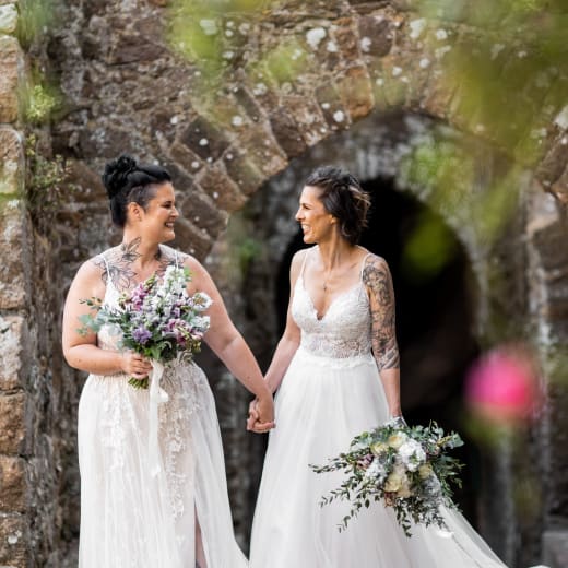 Mont Orgueil Castle brides in castle grounds