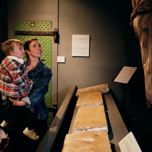 Jersey Museum family explore an exhibit