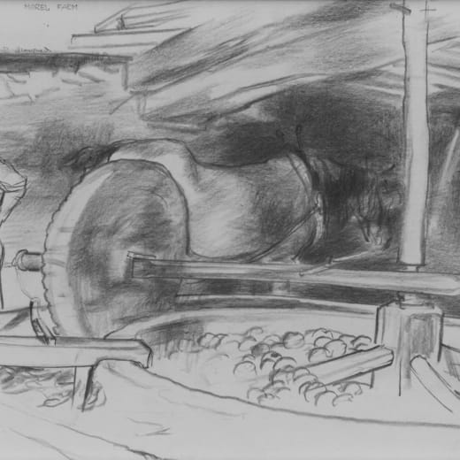 Drawing of cider press