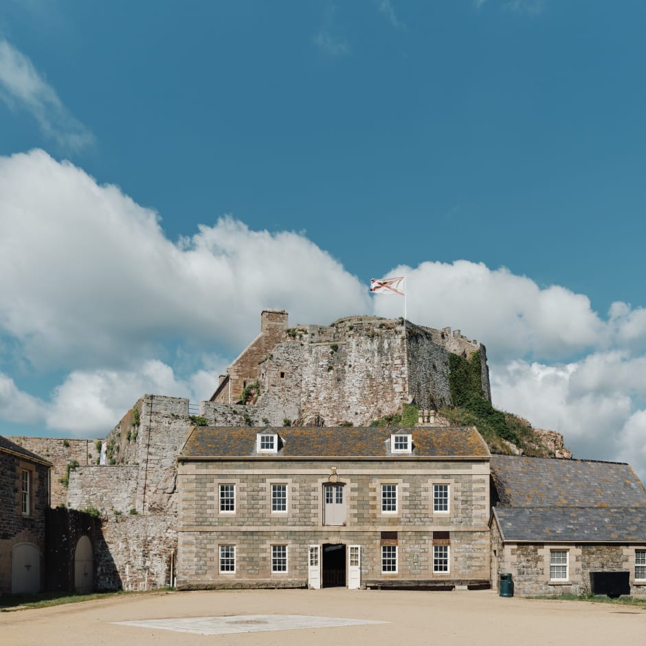 A parade ground at a castle