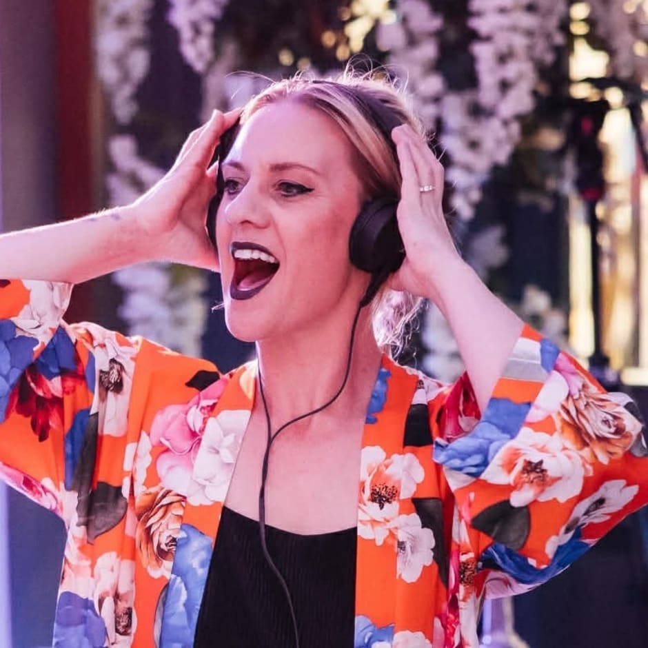 DJ with headphones on