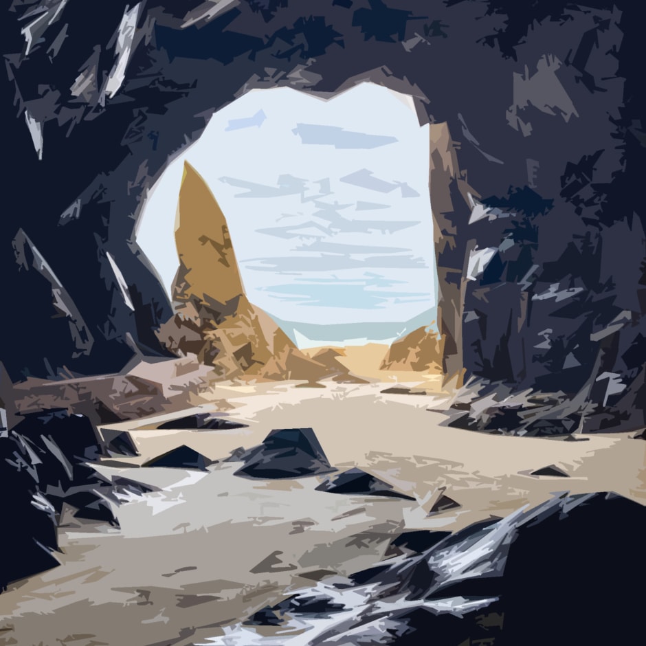 Painting of a cave