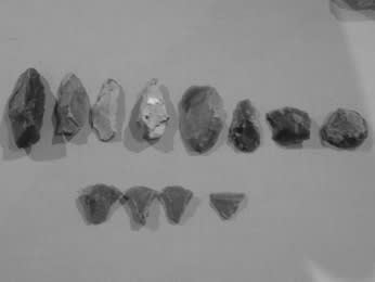 a selection of flint tools found at an excavation