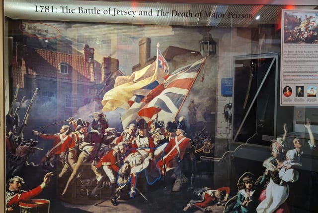 Display at Jersey Museum showing the Battle of Jersey