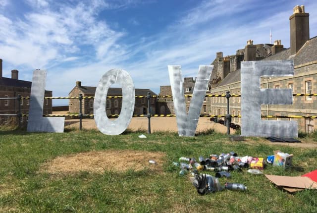 Word LOVE spelt out in large letters