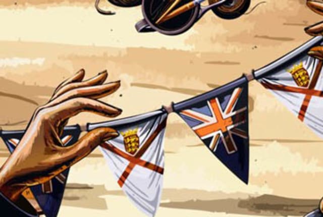Jersey and UK Flags