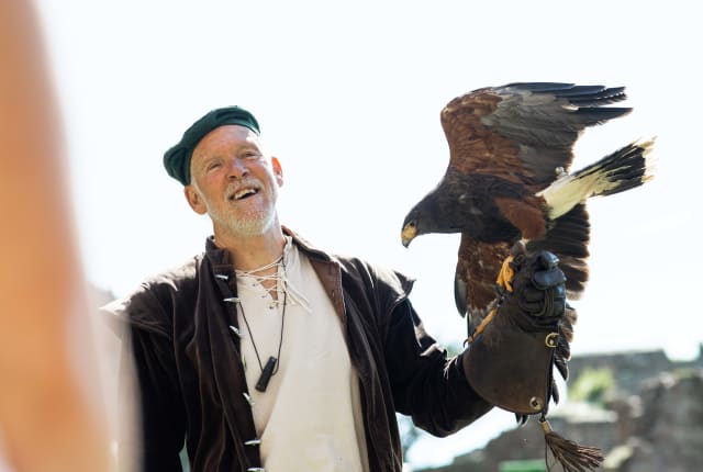 man with a hawk