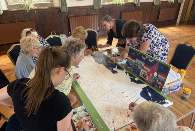 Group of people painting