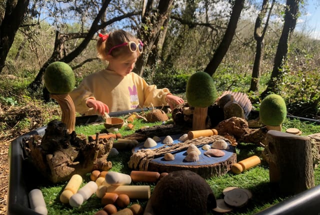 Young person makes crafts