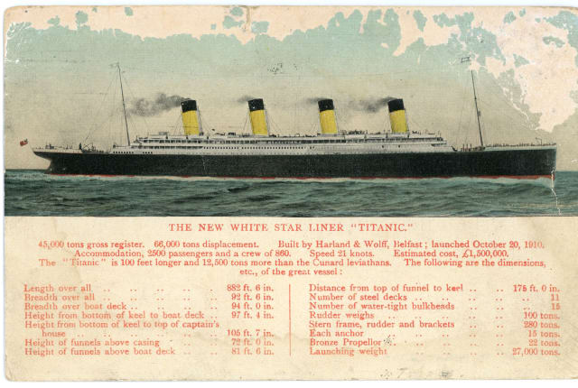 Postcard of the Titanic ship