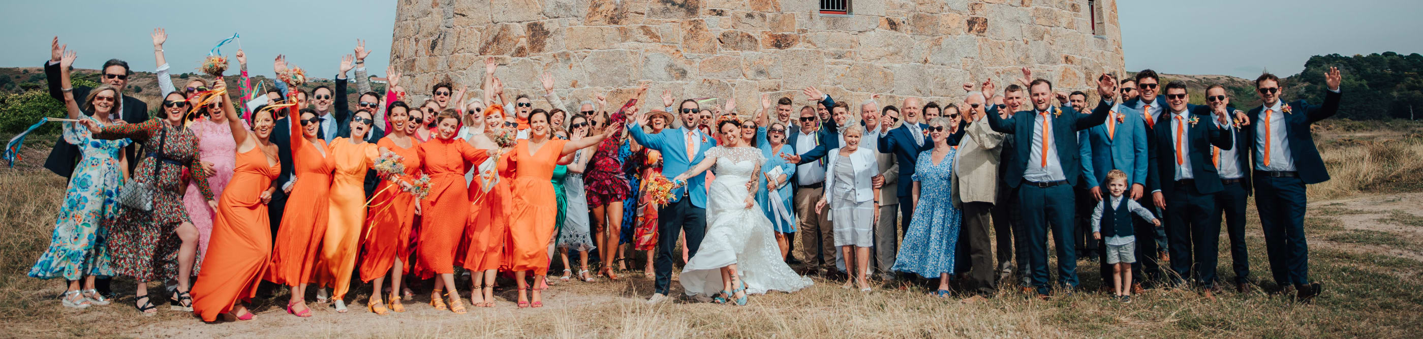 Kempt Tower wedding party in front of tower