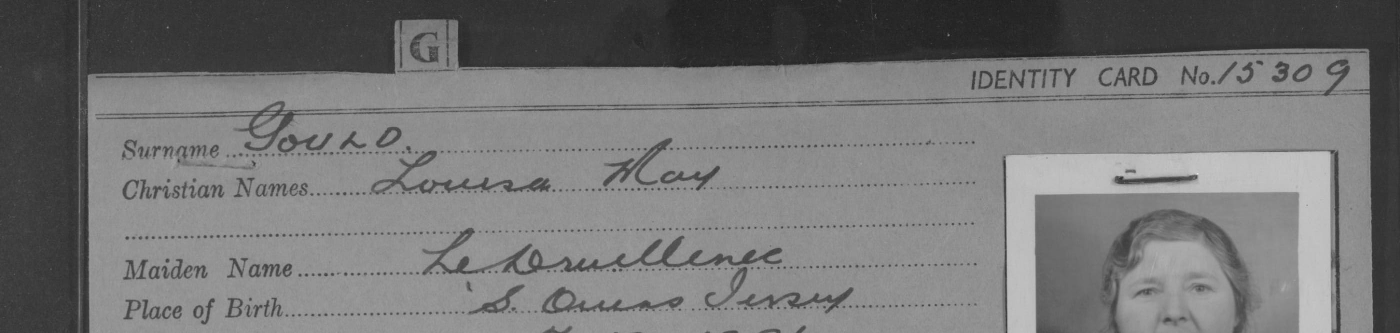 Louisa Gould's Registration Card Jersey Heritage