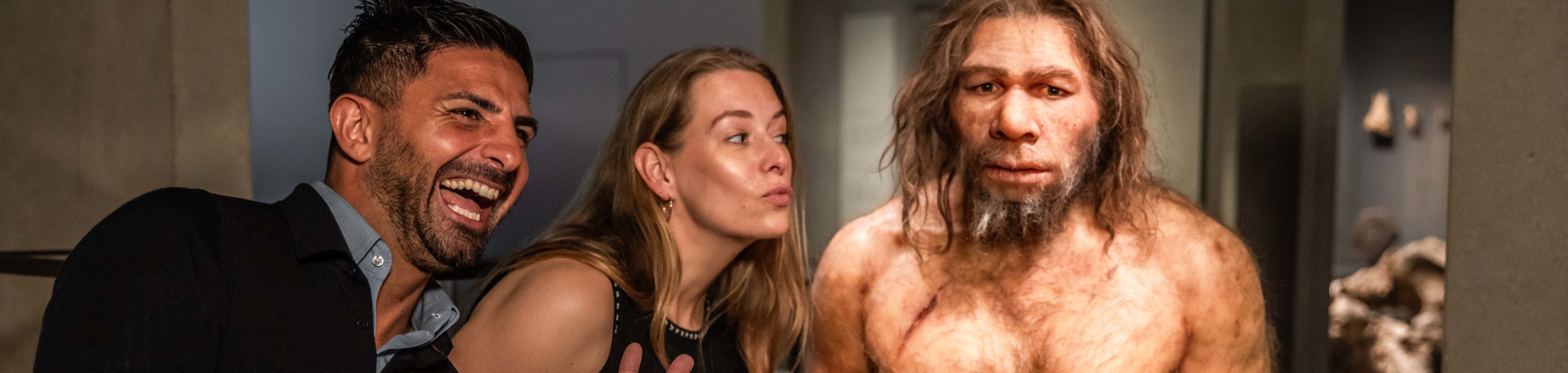 two people and a waxwork