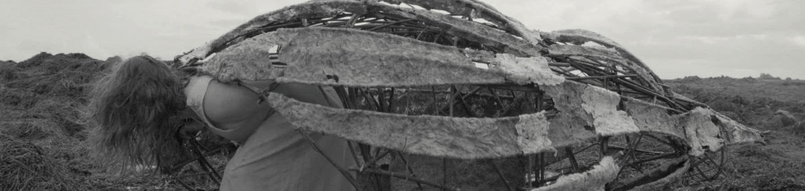 Woman with shell artwork on her back