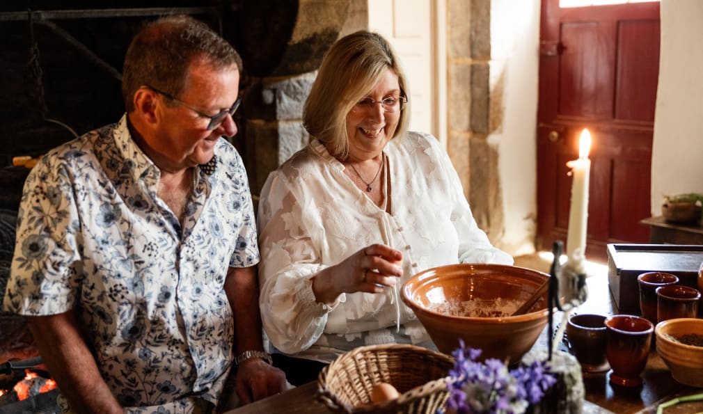 Couple Cooking by Candlelight